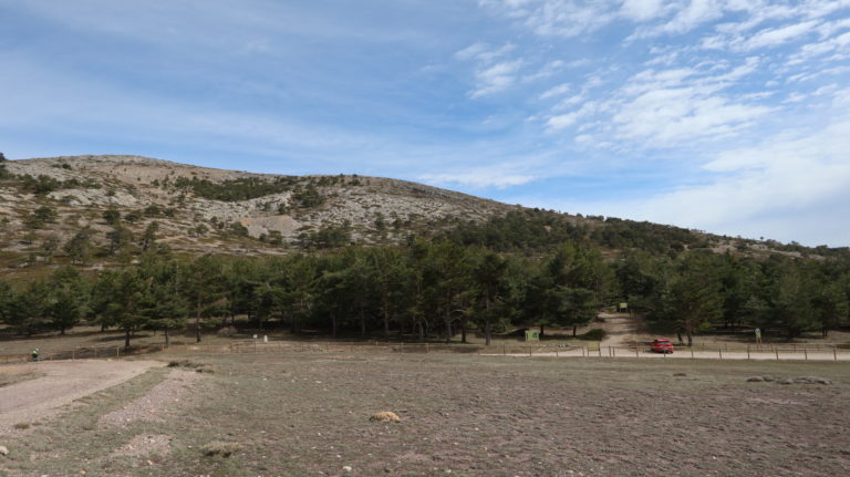 Blick auf den Parkplatz "Prados del Rey"