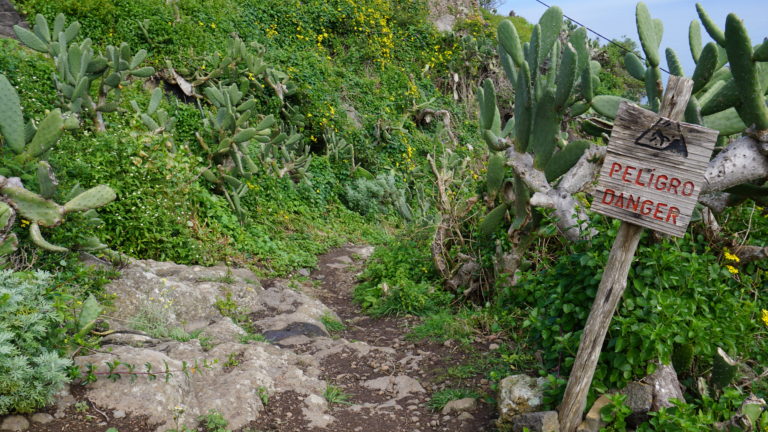 Abstieg von Taborno in den Barranco de Palos Hincados - nur für Geübte