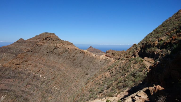 Rückblick zum Peñón Bermejo vom Höhenweg