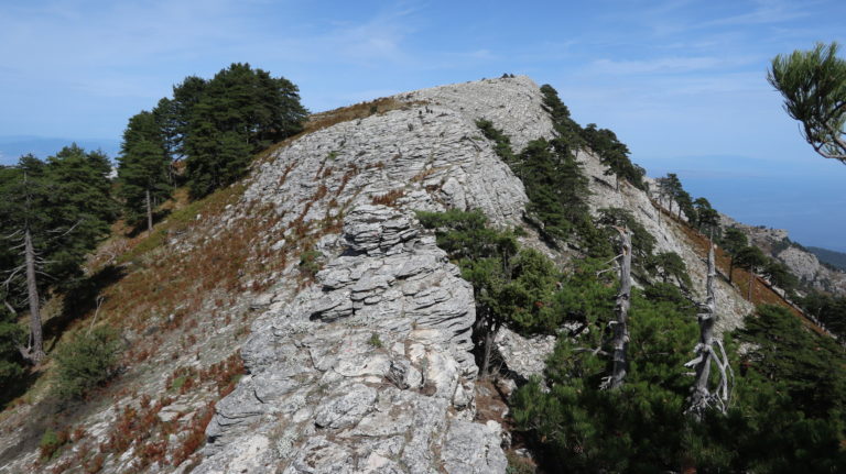 Vor der Abkletterstelle