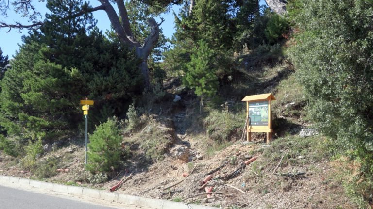 Der westliche Einstieg in den Wanderweg bei der Panorama Bar