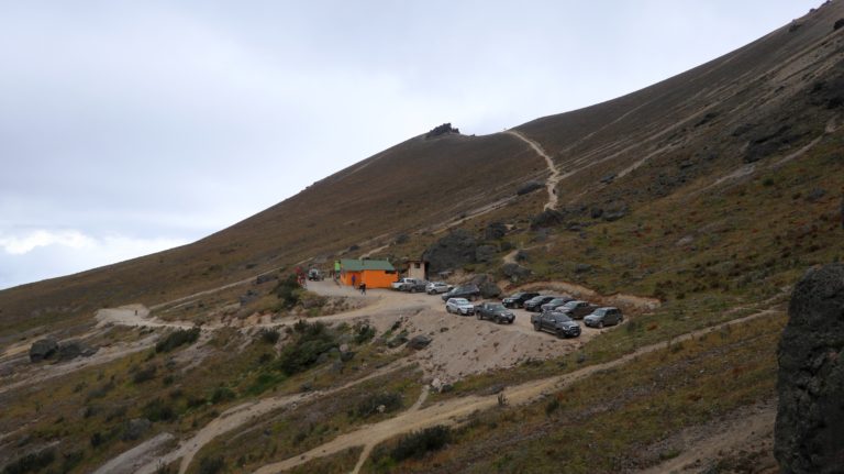 Blick auf das Refugio del Volcán Pichincha