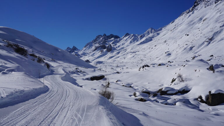 Präparierter Weg von der Gampenalpe zur Heidelberger Hütte