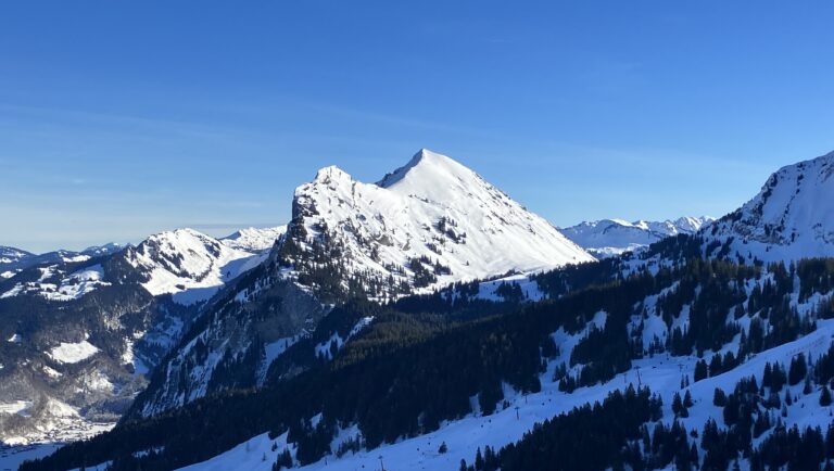 Kanisfluh vom Skigebiet Damüls aus gesehen