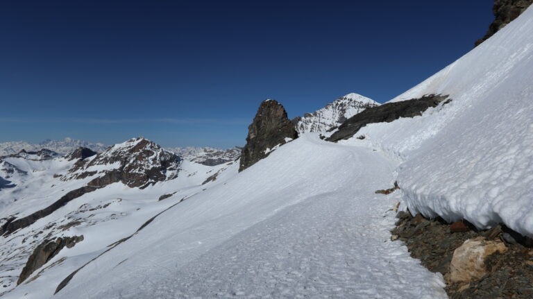 Querung unter dem Hockenhorn - Rückblick zum Kleinhockenhorn