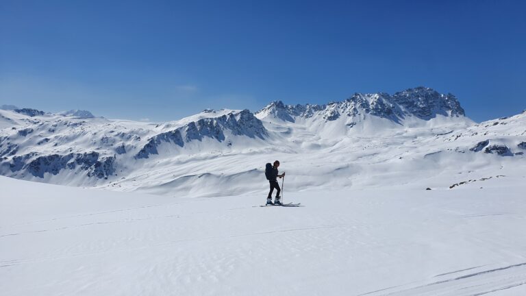 Herrlicher Blick auf die Grauhörner von der Alp Tumpriv