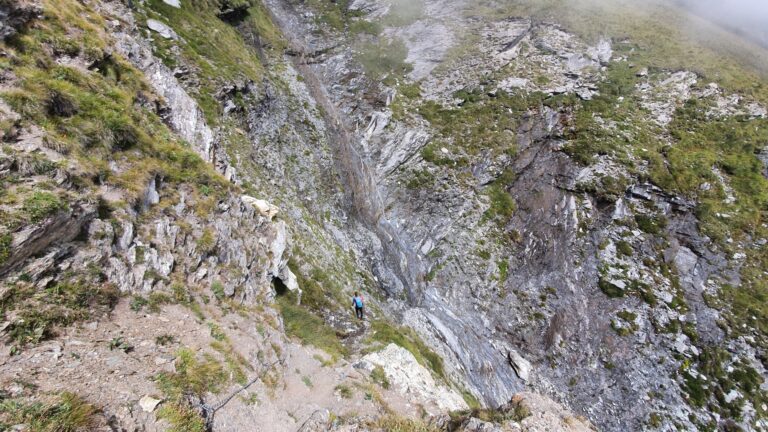 Schlüsselstelle auf dem Rückweg - Passo della Capra