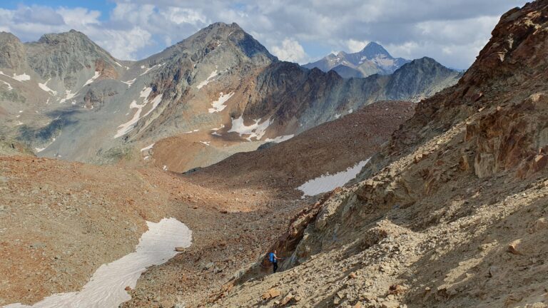 Gesicherte Passage beim Abstieg vom Col d'Arbolle