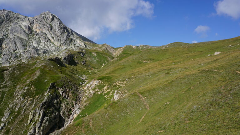 Aufstieg zum Col de Bellecombe von der Alp Mestrallet