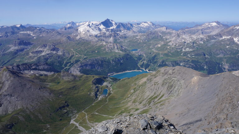 Gipfelblick auf das Skigebiet Tignes