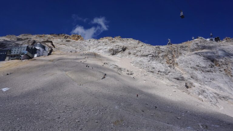 Der "Normalweg" zur Zugspitze vom Zugspitzplatt, die reinste Völkerwanderung