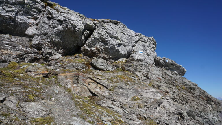 Kurze Abkletterstelle