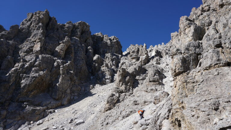 Am Einstieg zum Couloir