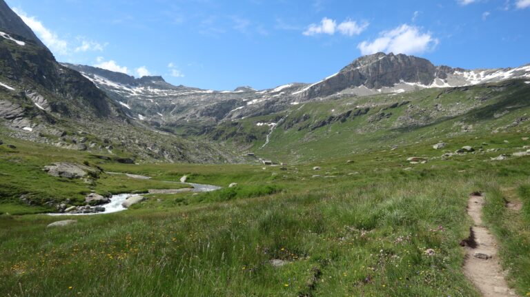 Blick über das Fond d'Aussois zum Tagesziel