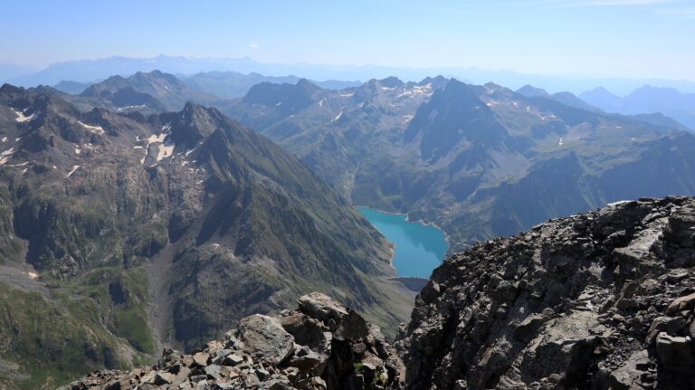 Blick auf den Stausee Lago di Barbellino