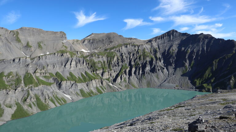 Blick auf den Lac du Vieux Emosson vom Sé Blanc