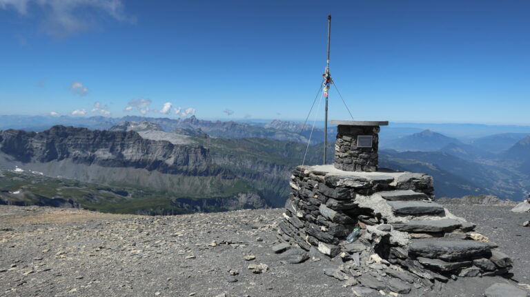 Die Orientierungstafel auf dem Gipfeltürmchen