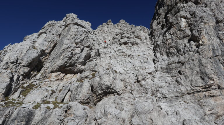 Abkletterpassage ohne Klettersteigseil