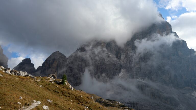 Die Eisrinne (Canalone Neri) in der Cima Tosa Nordwand hatte schon bessere Zeiten.