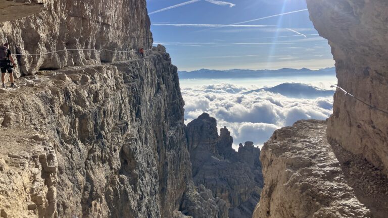 In dieser Kurve wechselt man vom Torre di Brenta auf den Campanile Alto.