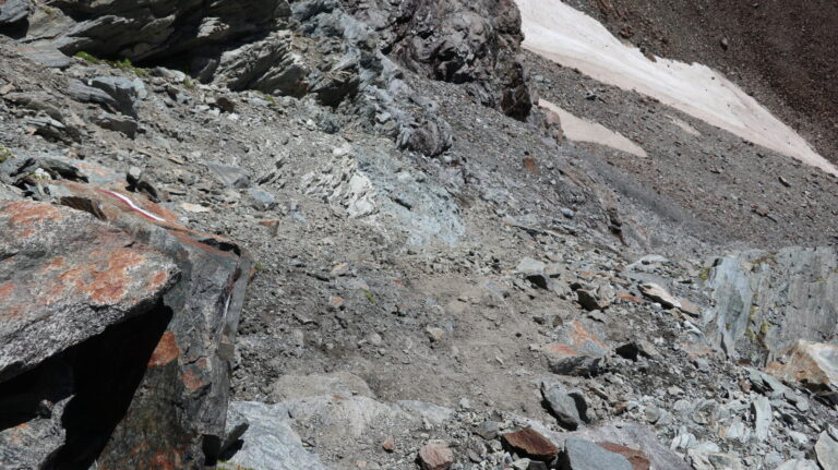 Schuttcouloir abwärts