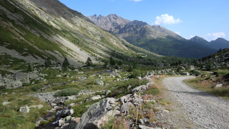 Abstieg auf dem Schotterweg