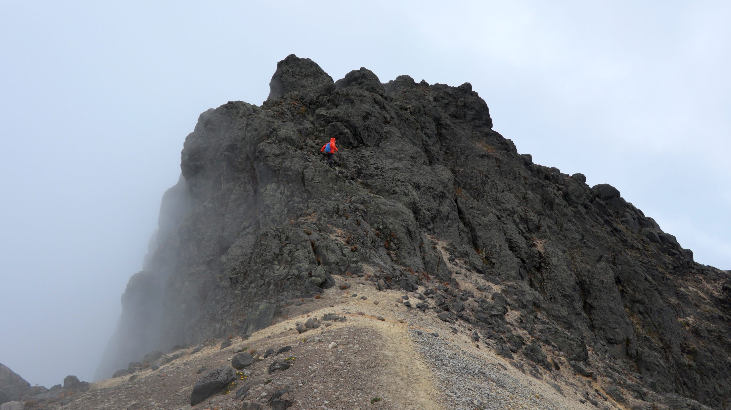 Letzte Kletterei zum Nordgipfel